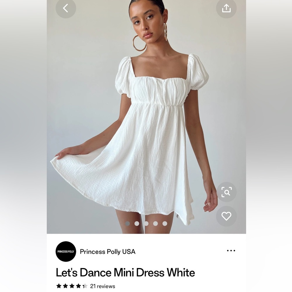 Princess Polly Let’s Dance Mini Dress White